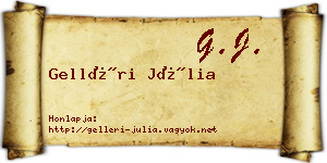 Gelléri Júlia névjegykártya